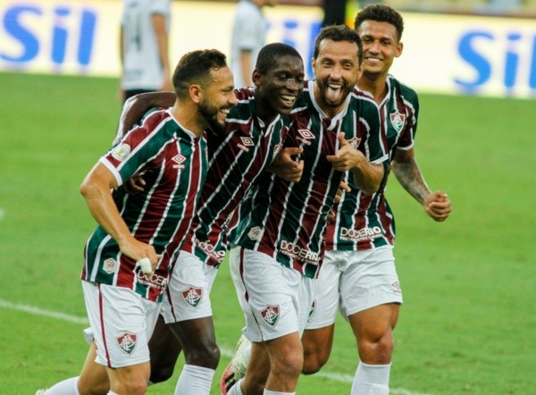 Jogadores do Fluminense comemoram gol. Foto: Getty Images