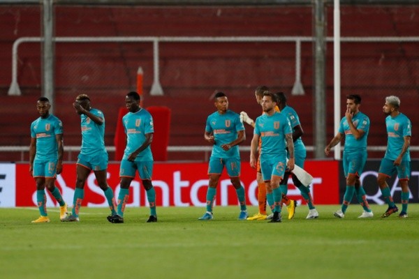 Jogadores da LDU durante partida da Libertadores. Foto: Getty Images