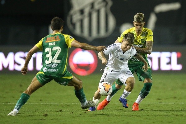 Soteldo em campo pelo Santos na Copa Libertadores. (Foto: Getty Images) Soteldo em campo pelo Santos na Copa Libertadores. (Foto: Getty Images)