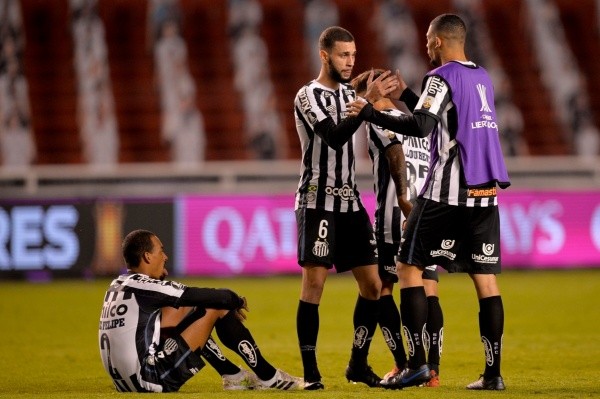 Comemoração de gol do Santos. Foto: Getty Images