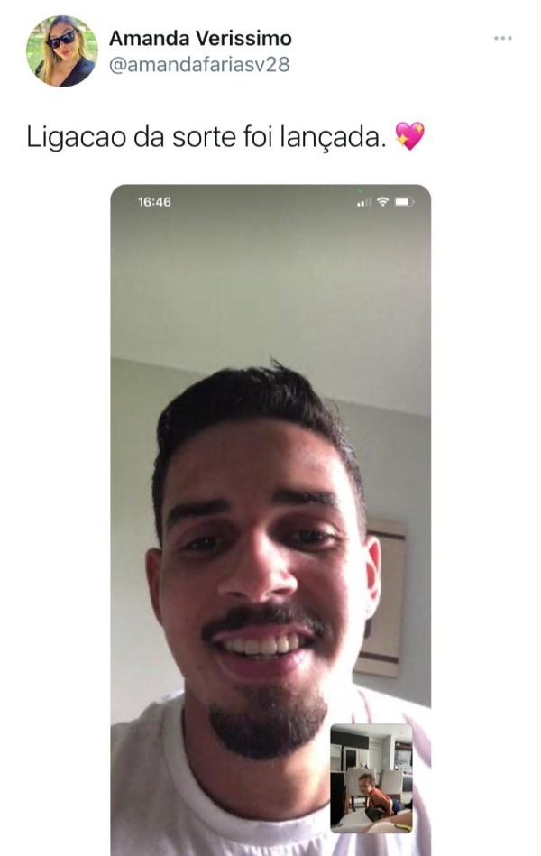 Esposa de Veríssimo postou foto do zagueiro na web. Divulgação 