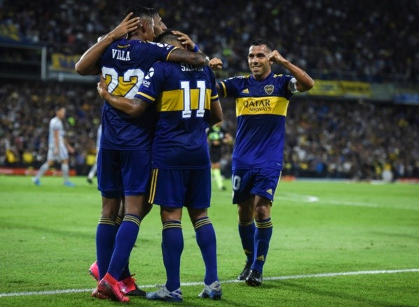 Comemoração de gol do Boca Juniors. Foto: Getty Images