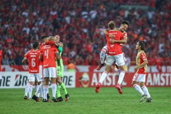 Equipe do Internacional celebra gol pela Libertadores. Foto: Getty Images