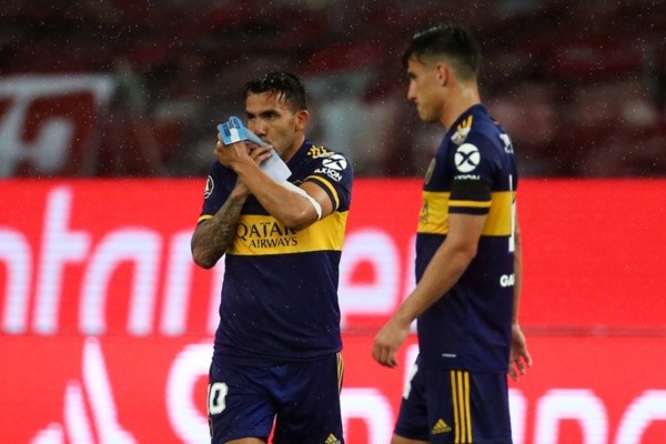 Tévez, do Boca Juniors, comemora gol contra o Internacional. Foto: Getty Images