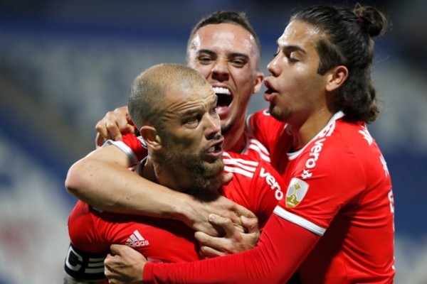 Comemoração de gol do Internacional. Foto: Getty Images