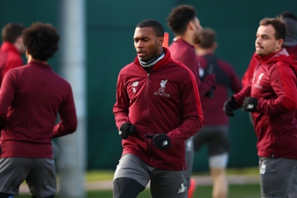 Daniel Sturridge durante treino do Liverpool. Foto: Getty Images