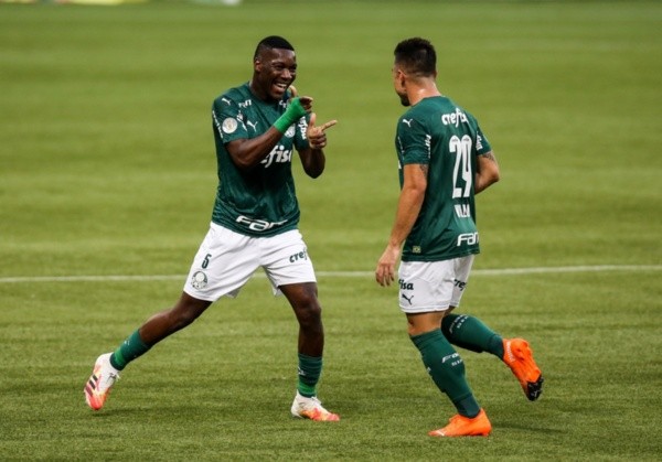 Comemoração de gol de Patrick de Paula, do Palmeiras. Foto: Getty Images