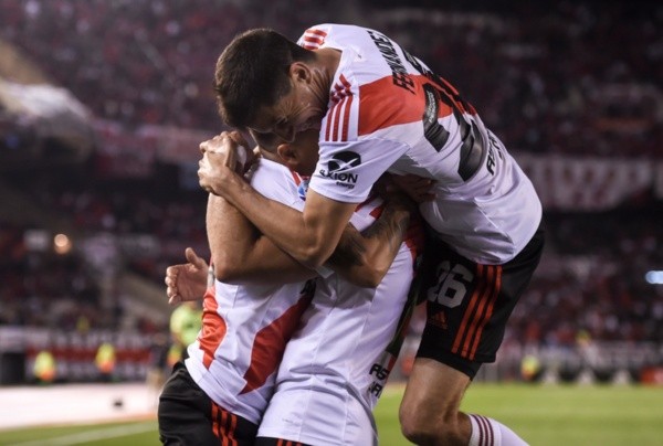 Jogadores do River Plate durante comemoração. Foto: Getty Images