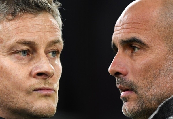 Ole Gunnar Solskjær e Pep Guardiola, técnicos do United e do City - (Foto: Getty Images)