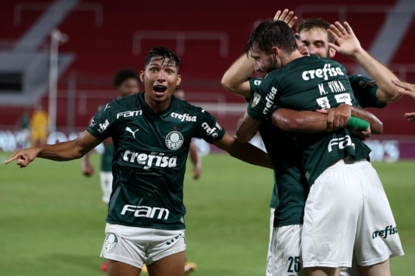 Comemoração de gol do Palmeiras. Foto: Getty Images