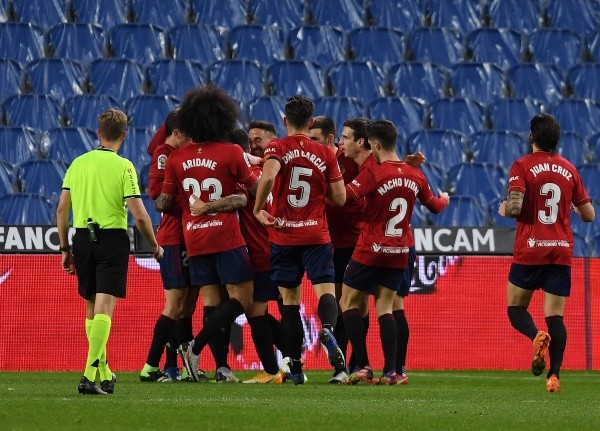 Comemoração da equipe do Osasuna. Foto: Getty Images