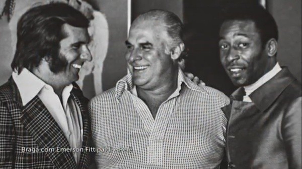 Emerson Fittipaldi, Braga e Pelé. Foto: Getty Images