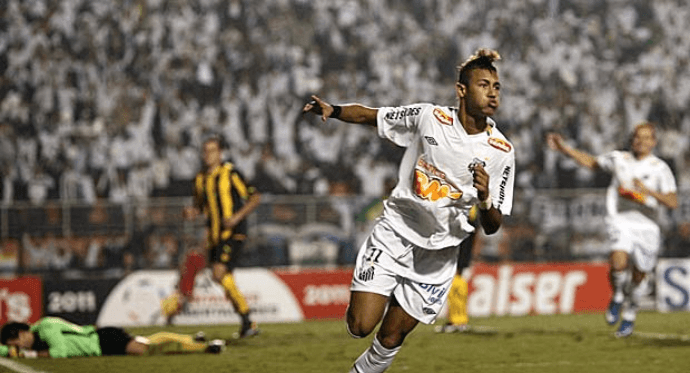 Neymar comemora gol na final da Libertadores. (Foto: Divulgação/ Santos FC)