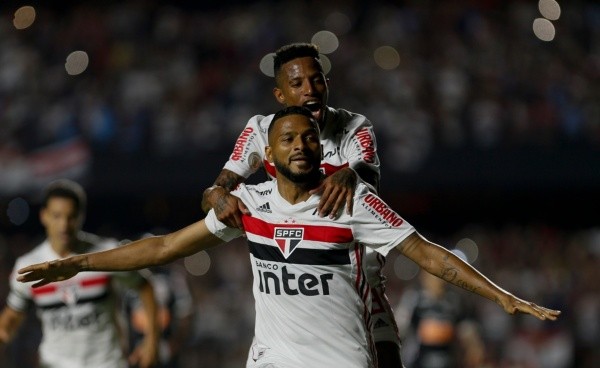 Comemoração de gol do São Paulo. Foto: Getty Images