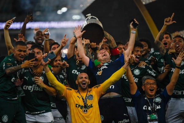 Palmeiras festejando o bicampeonato da Libertadores. (Foto: Getty Images)