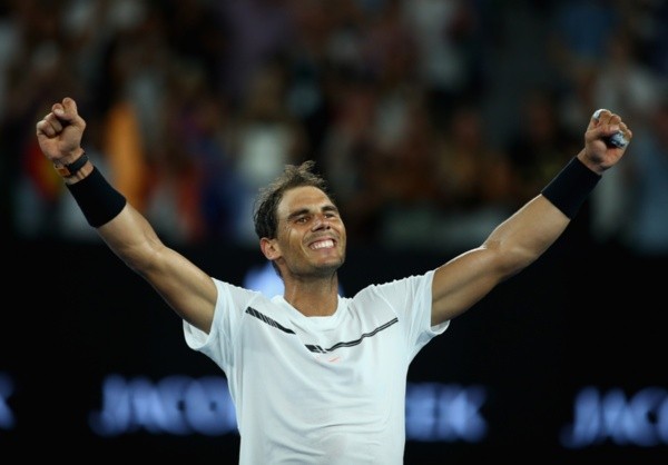 Rafa Nadal vibrando após vitória no Australian Open. Foto: Getty Images