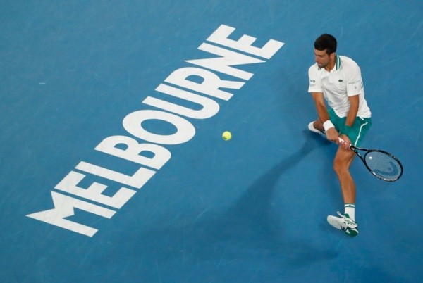 Djokovic em partida do Australian Open. Foto: Getty Images