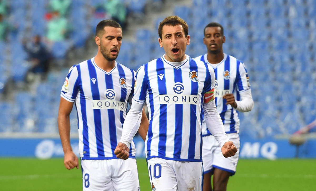 Comemoração de gol da Real Sociedad. Foto: Getty Images