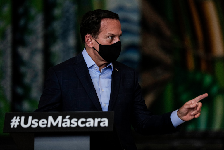 João Dória em coletiva de imprensa. (Foto: Getty Images)