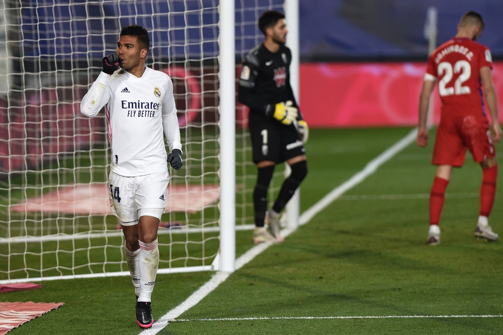 Casemiro comemorando gol pelo Real Madrid. (Foto: Getty Images)