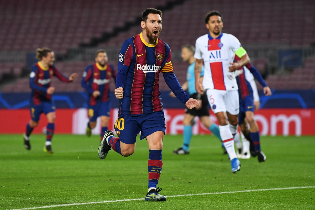 Messi comemora gol do Barcelona. Foto: Getty Images Messi comemora gol do Barcelona. Foto: Getty Images