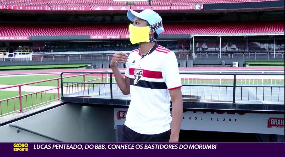 Lucas Penteado no Morumbi (Foto: Reprodução vídeo)