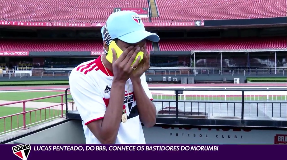 Lucas Penteado no Morumbi (Foto: Reprodução vídeo)