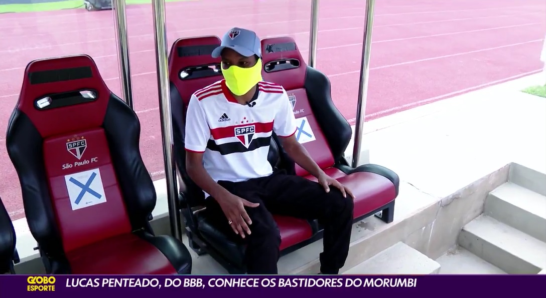 Lucas Penteado no Morumbi (Foto: Reprodução vídeo)