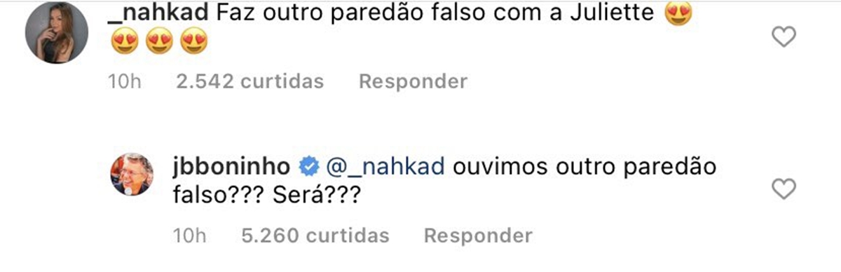 Boninho faz mistério sobre possibilidade de novo paredão falso. Foto: Reprodução/Instagram