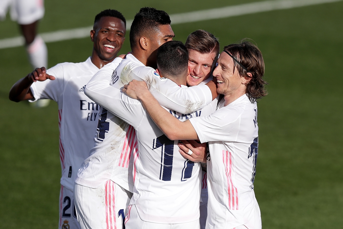 Comemoração de gol do Real Madrid. Foto: Getty Images