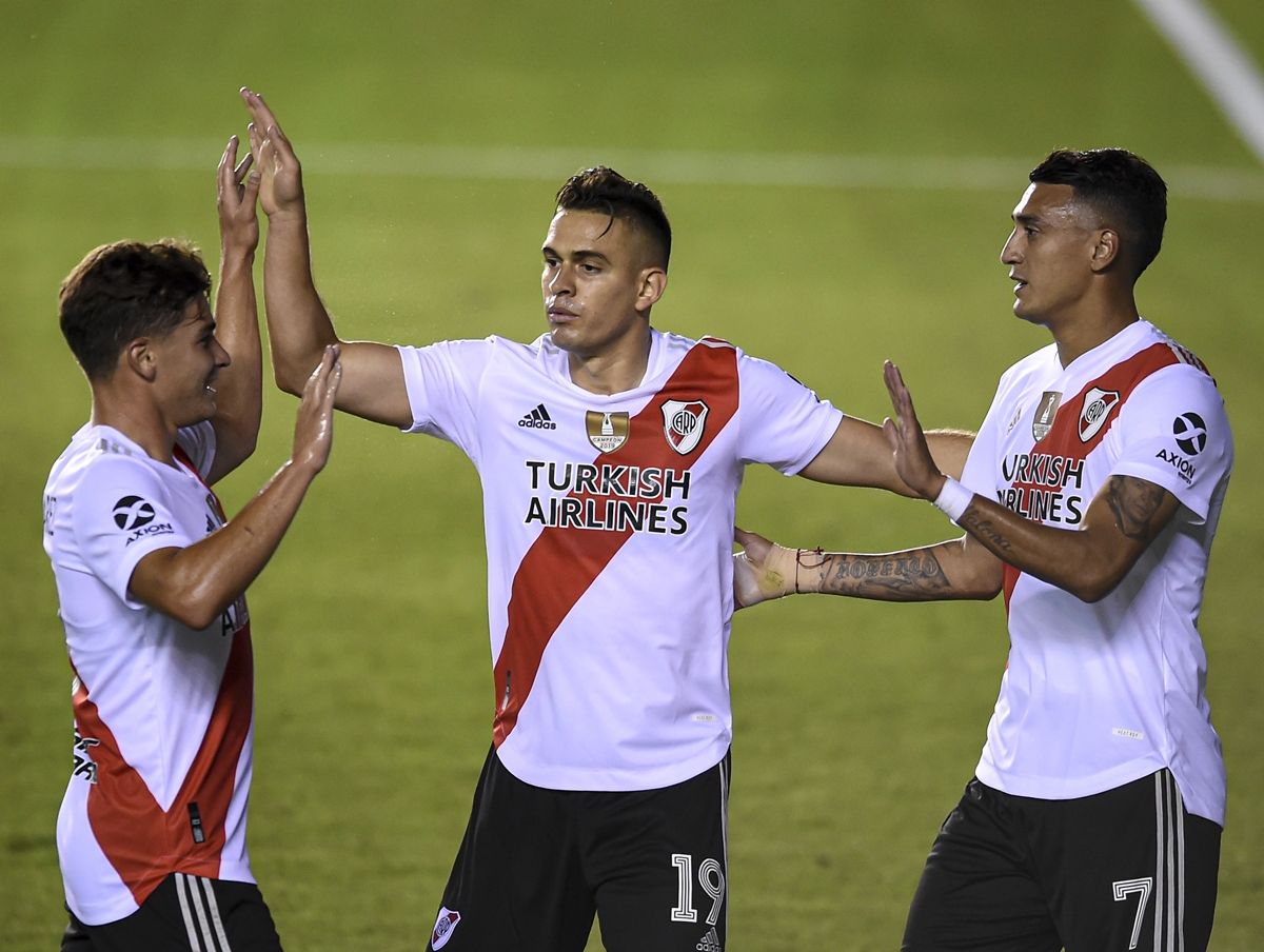 Comemoração de jogadores do River Plate. Foto: Getty Images