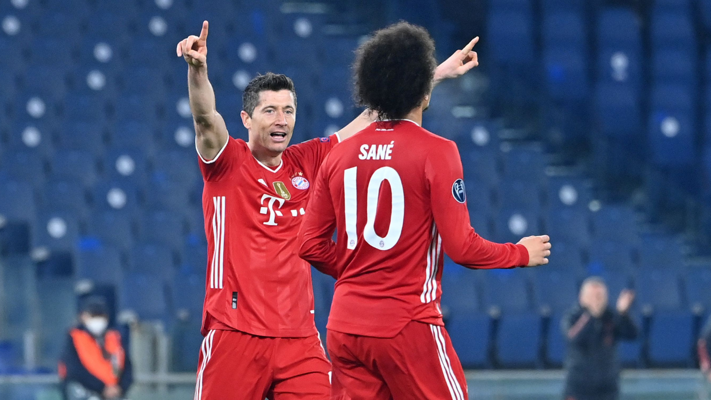 ewandowski se tornou o terceiro maior artilheiro da história da Champions League. (Foto: Getty Images)