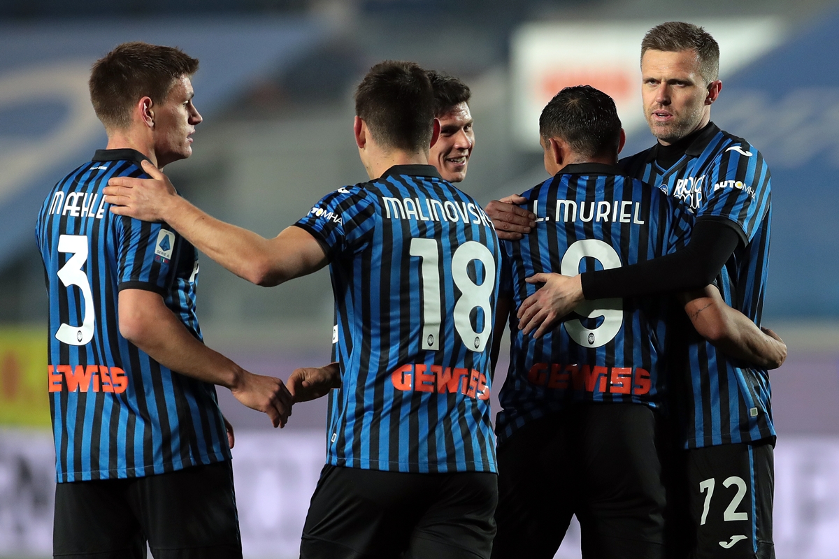 Comemoração de gol do Atalanta. Foto: Getty Images