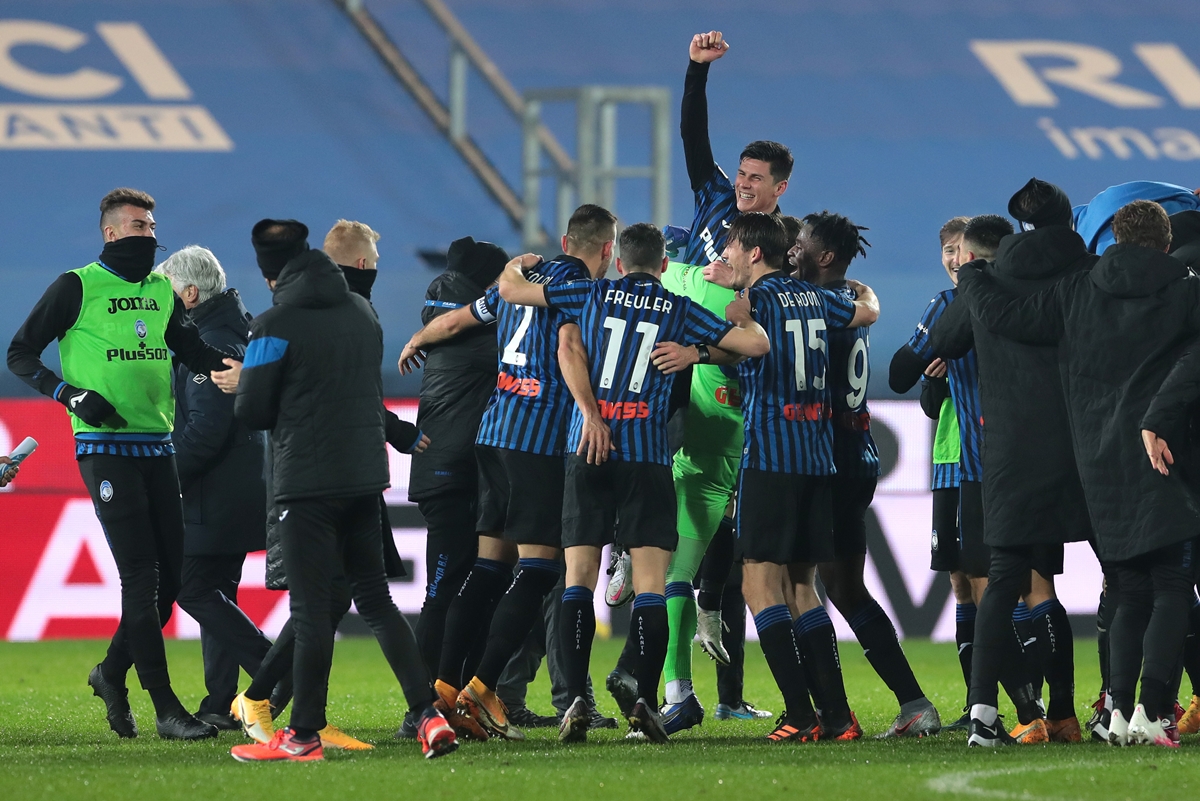 Comemoração do Atalanta. Foto: Getty Images