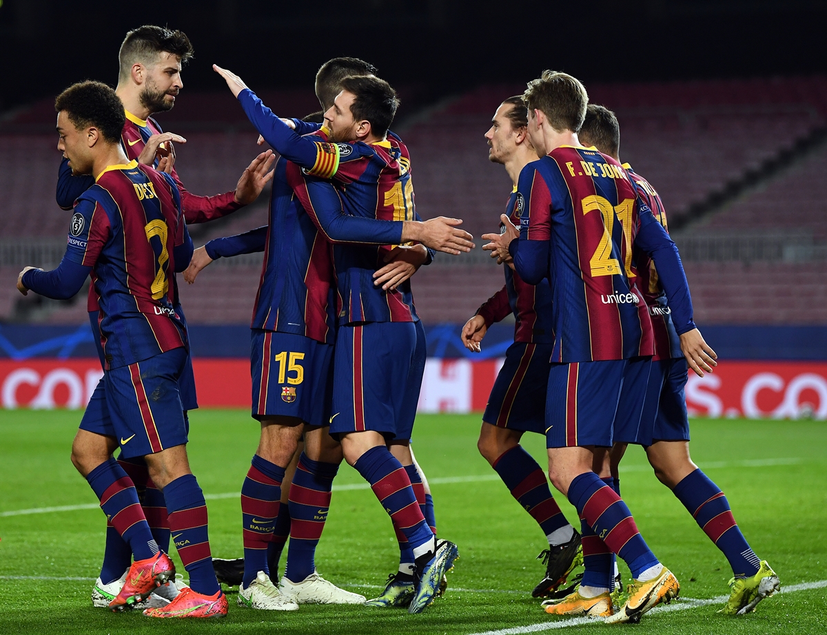 Comemoração do Barcelona. Foto: Getty Images