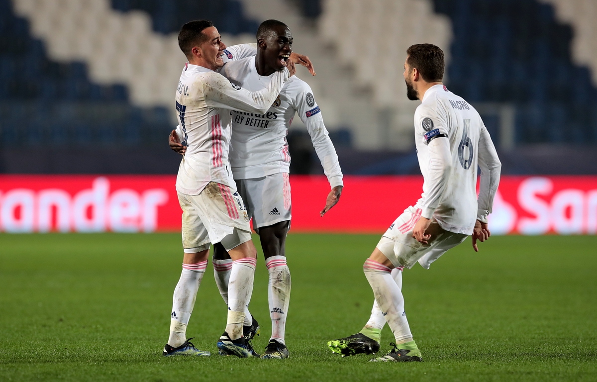 Comemoração de jogadores do Real Madrid contra o Atalanta. Foto: Getty Images
