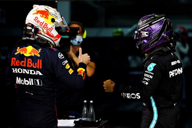 Max Verstappen e Lewis Hamilton. (Foto: Getty Images)