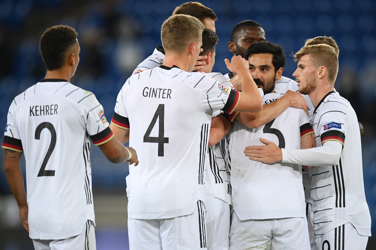 Comemoração de gol da Alemanha. Foto: Getty Images