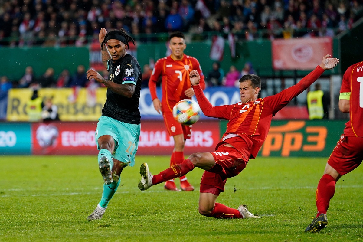 Macedônia em partida contra a Áustria. Foto: Getty Images