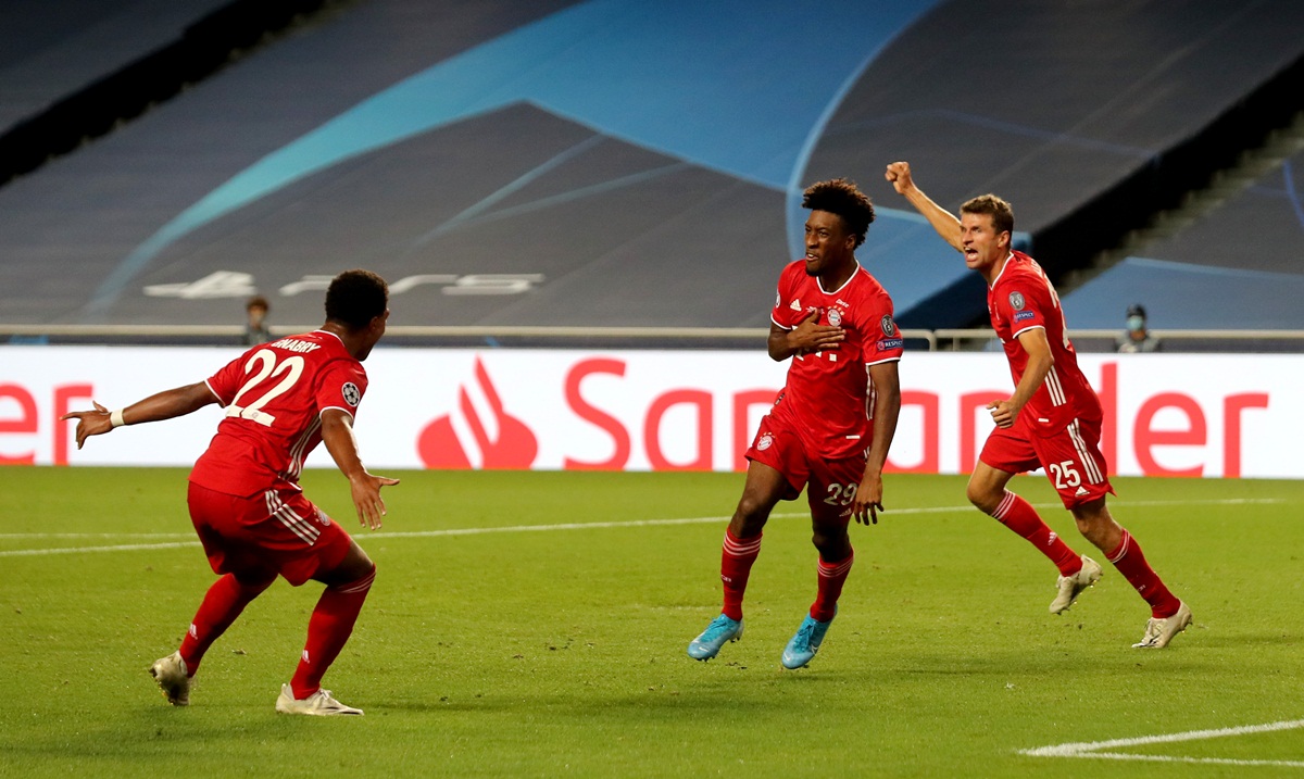 Comemoração de gol do Bayern de Munique contra o PSG. Foto: Getty Images