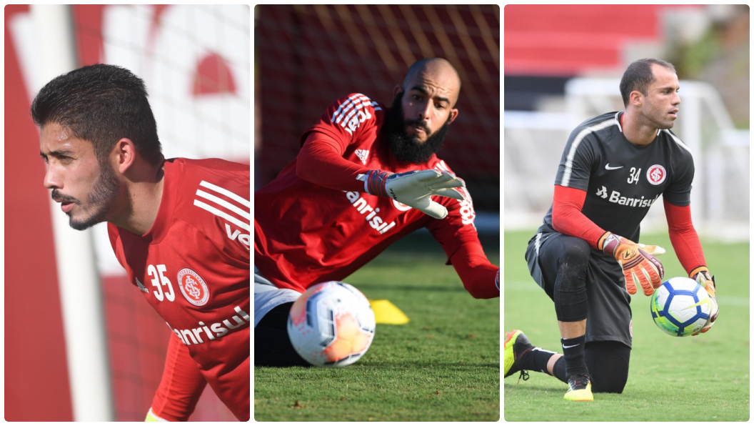 Daniel, Danilo Fernandes e Lomba: goleiros do Inter em 2021 (Montagem/Divulgação)