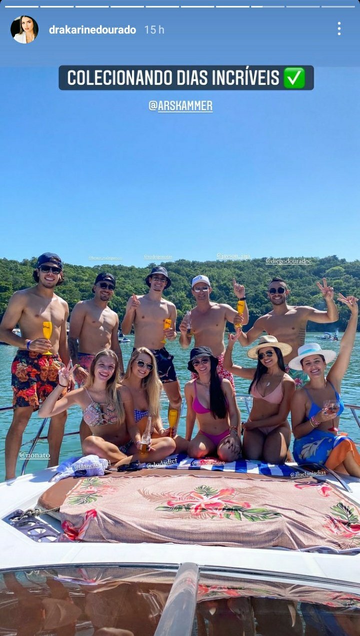 Dourado, Heitor e Nonato: em aglomeração em SC (Foto: Reprodução/Instagram)