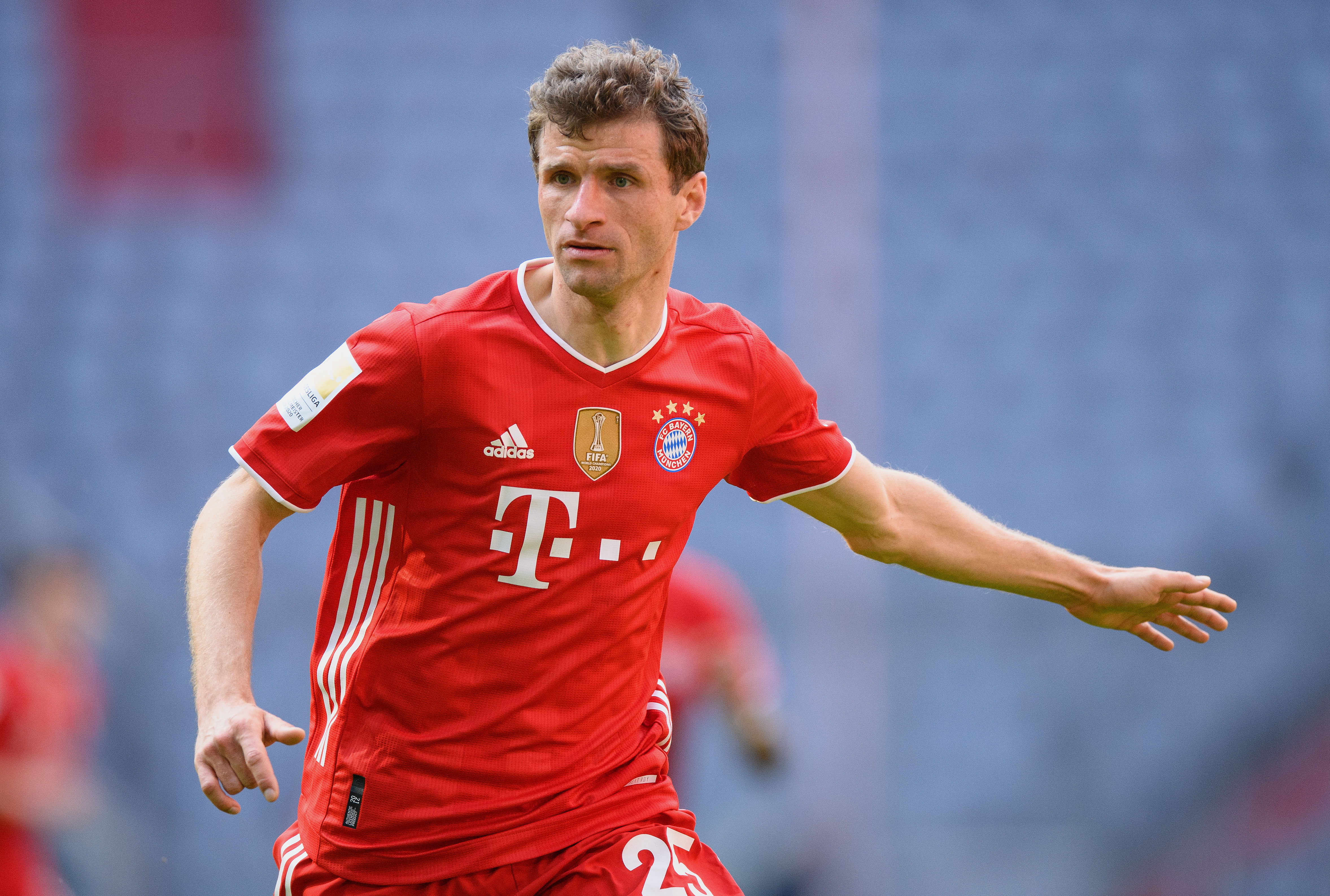 Thomas Müller em campo pelo Bayern. (Foto: Getty Images)