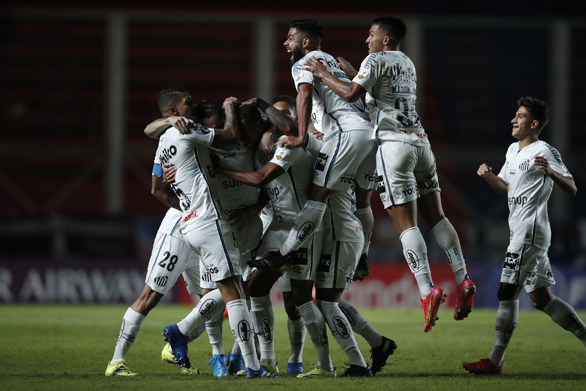 Comemoração de gol do Santos. Foto: Getty Images