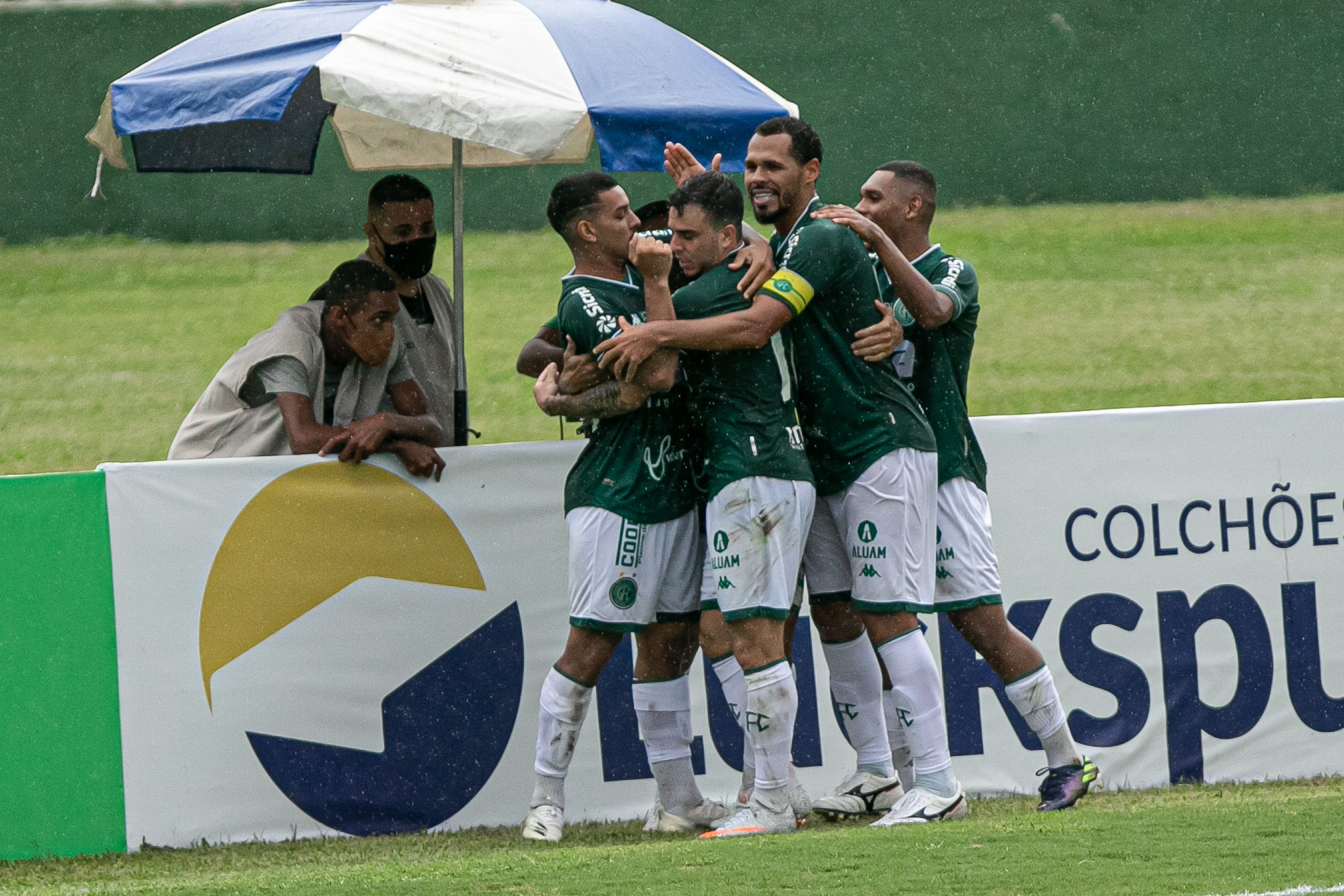 Guarani comemorando gol pelo Paulistão. (Foto: AGIF)