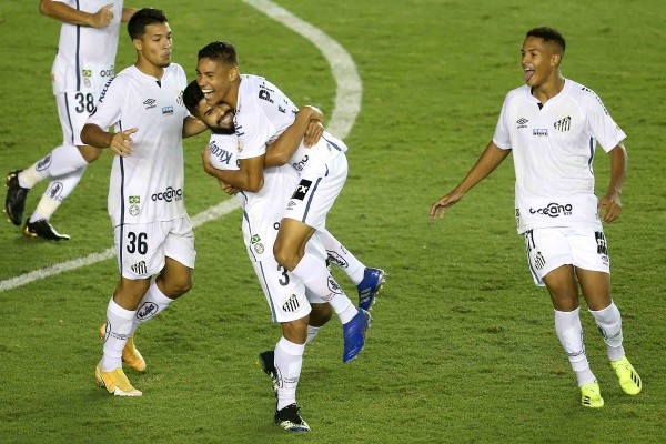 Santos comemorando gol na fase preliminar da Libertadores. (Foto: Getty Images) Santos comemorando gol na fase preliminar da Libertadores. (Foto: Getty Images)