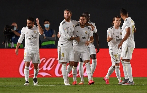 Celebración de los goles del Real Madrid.  Foto: Getty Images