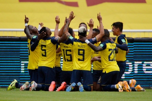 Jogadores do Equador comemoram gol. Foto: Getty Images Jogadores do Equador comemoram gol. Foto: Getty Images