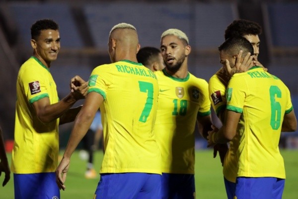 Comemoração de gol do Brasil. Foto: Getty Images Comemoração de gol do Brasil. Foto: Getty Images