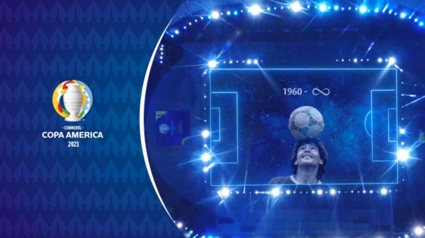 Homenagem da Conmebol para Diego Maradona. (Foto: Twitter Copa América)